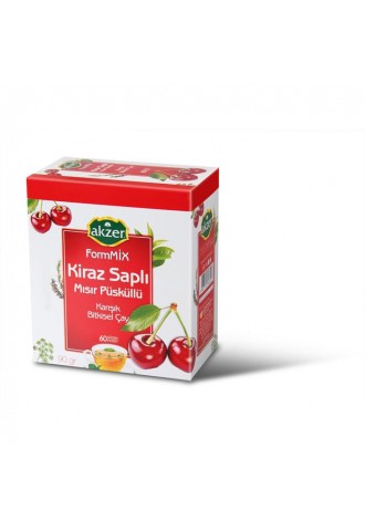 Akzer Kiraz Saplı Mısır Püsküllü Bitki Çayı 60 süzen poşet